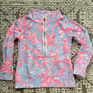Lilly Pulitzer Pink and Blue Floral Zip-Up
